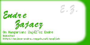 endre zajacz business card